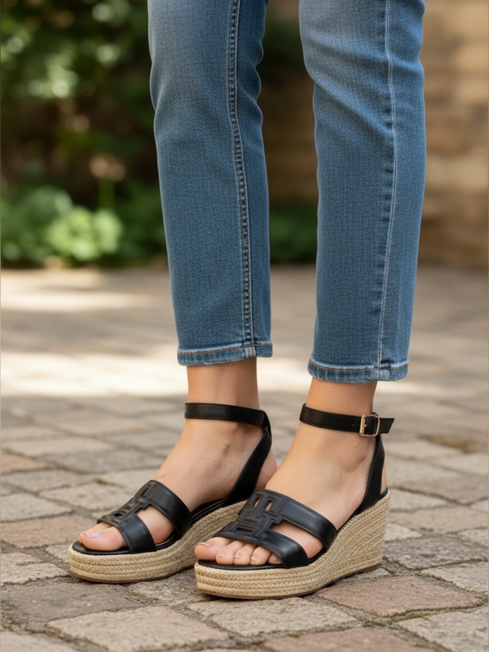 Tommy Hilfiger Platform Raffia Wedge Size 9